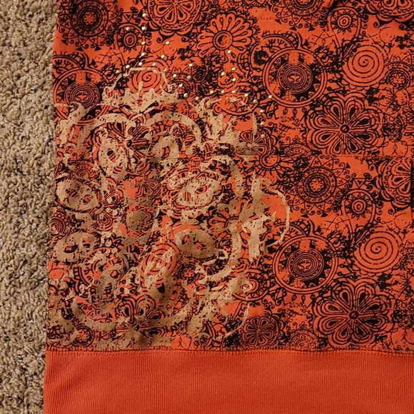 Pink silver black boho hooded maurices tee v neck - Picture 5 of 8